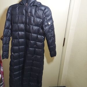 Lauren Ralph Lauren Quilted Long Black Goosefilled Coat Small Cozy Winter